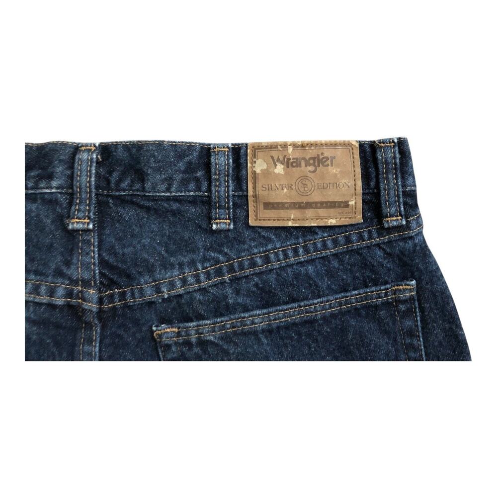 Wrangler Jeans Mens 34 Dark Wash Blue Straight Leg 100% Cotton 27" Inseam - Picture 5 of 8